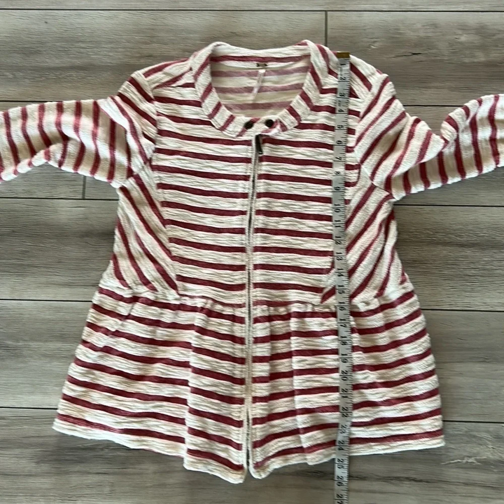 Free People striped peplum jacket size small